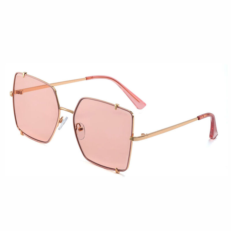 Hall Geometric Pink Sunglasses