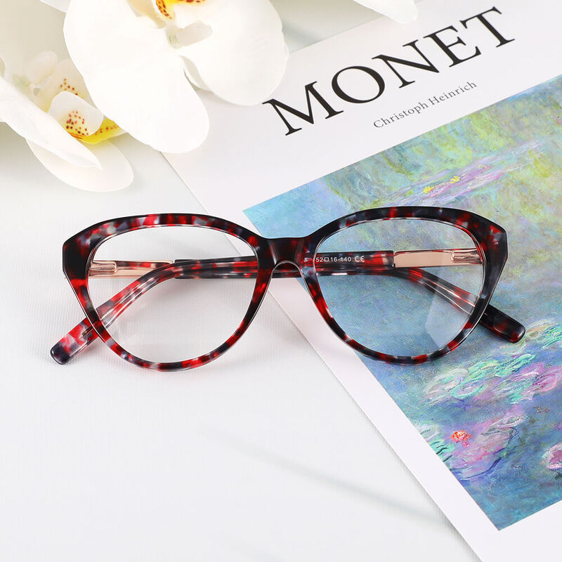 Carol Cat Eye Red Glasses