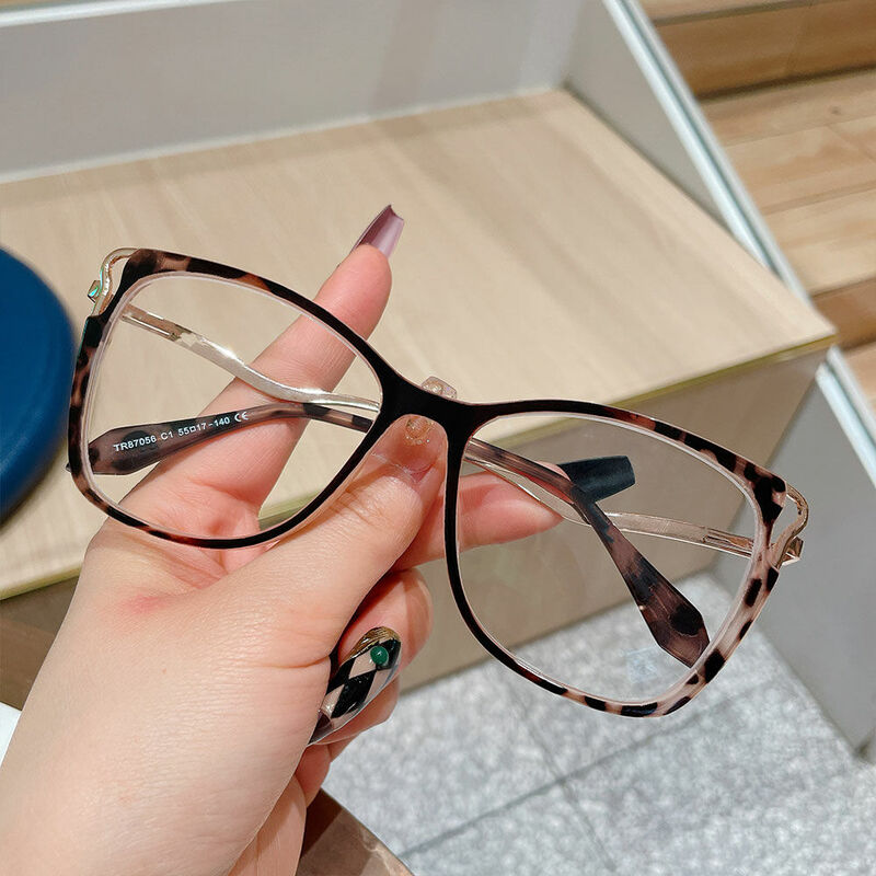 Henry Cat Eye Leopard Glasses