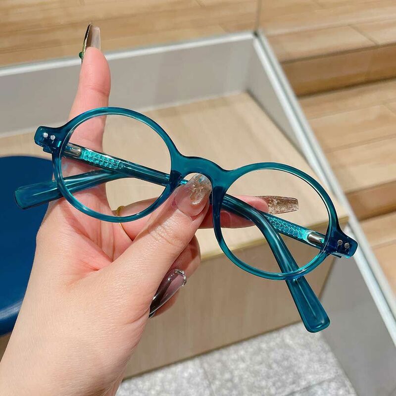 Crane Round Blue Glasses