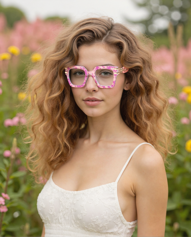 Nydia Square Pink Glasses
