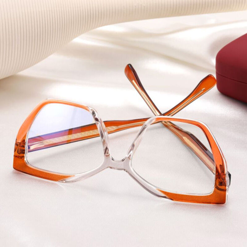 Sabrina Square Orange Glasses