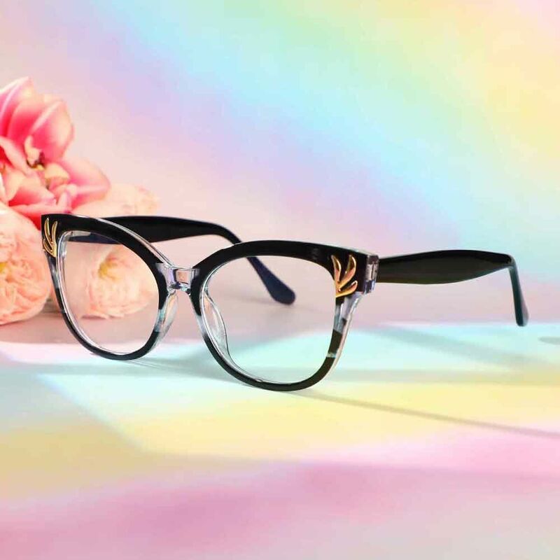 Coverdalee Cat Eye Black Glasses