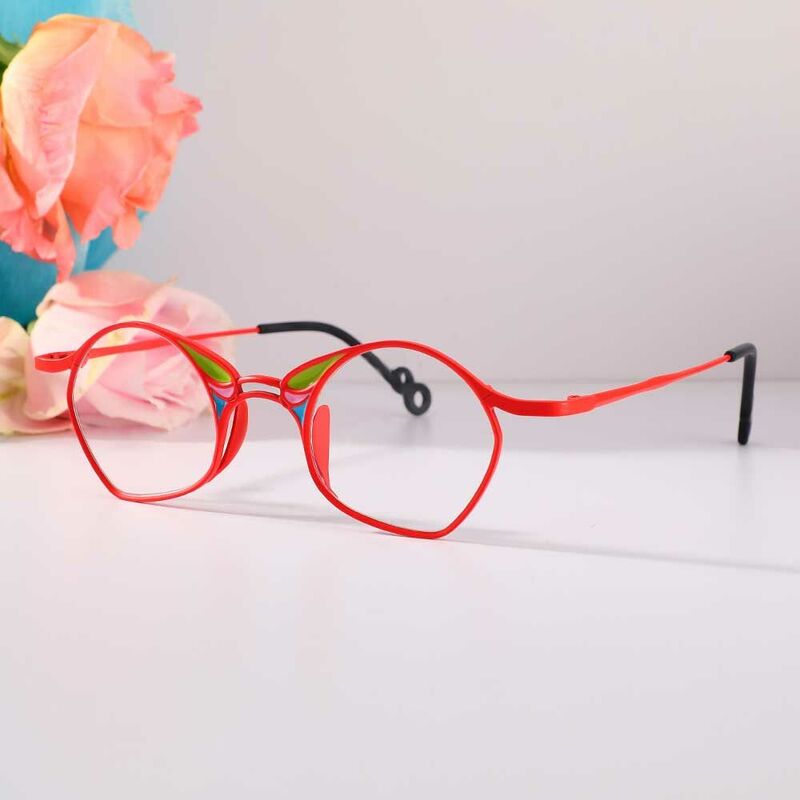 Maria Geometric Red Glasses