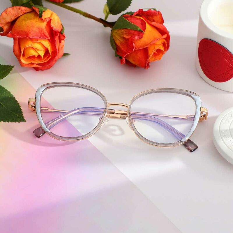 Sharon Cat Eye Grey Glasses