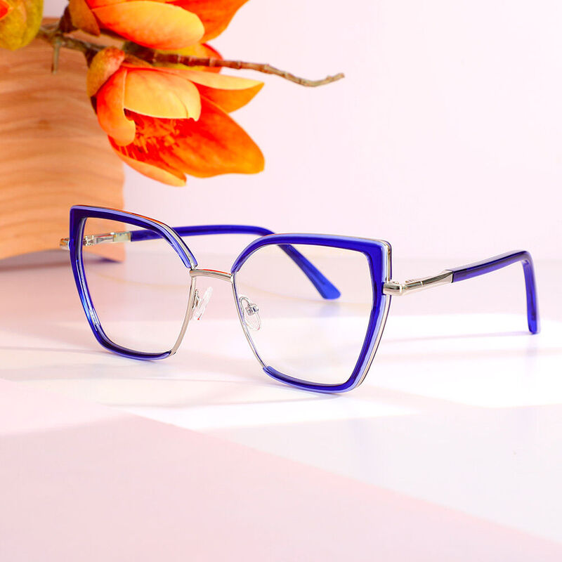 Modesty Cat Eye Blue Glasses