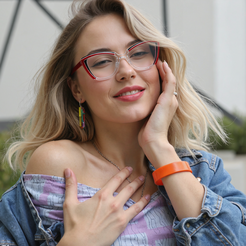 Keynes Cat Eye Rote Brille