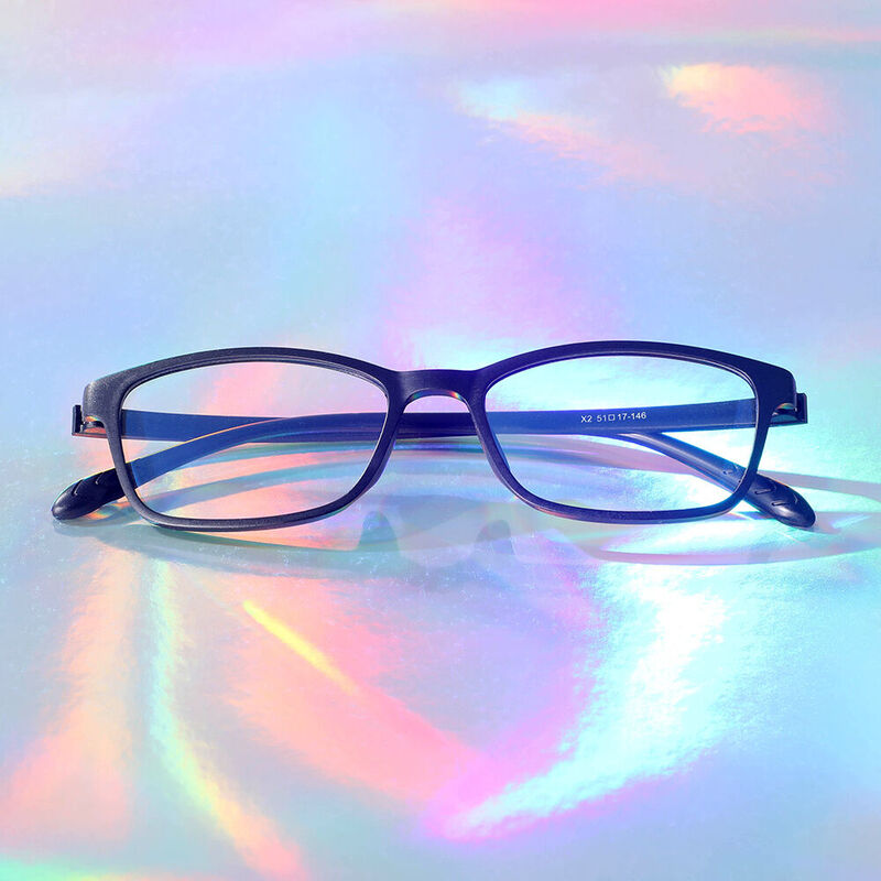 Marine Rectangle Black Glasses