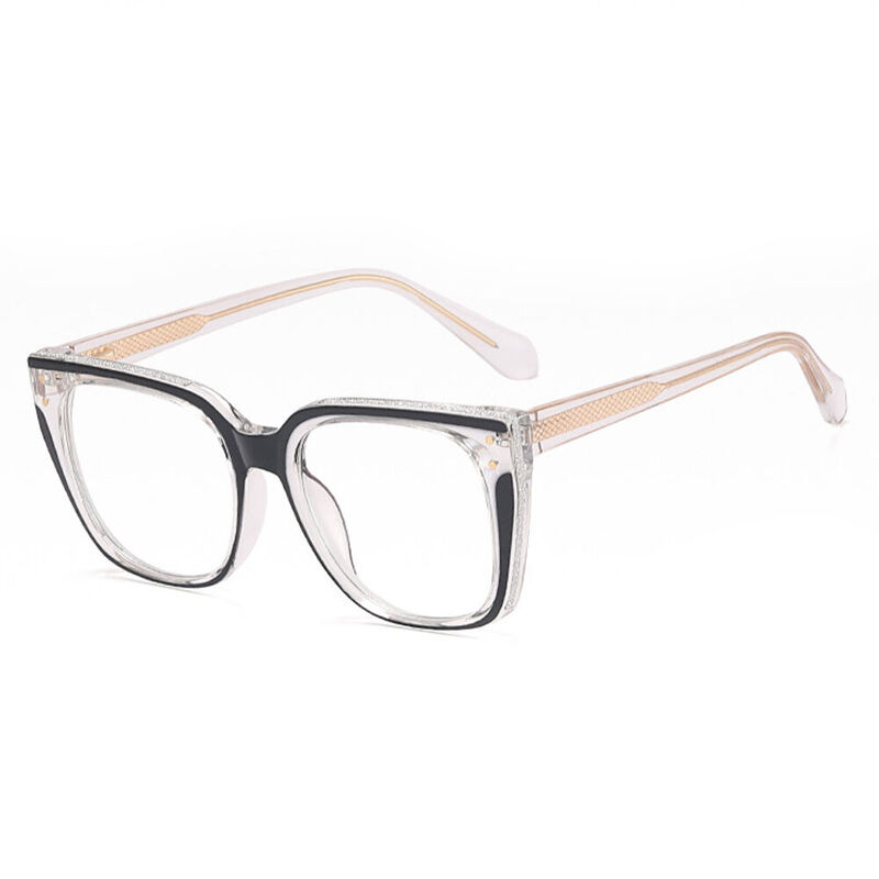 Halley Square Black Clear Glasses - Aoolia.com