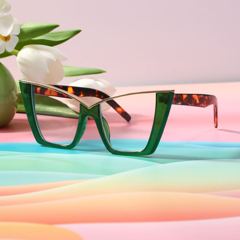 Leilciy Cat Eye Green Glasses