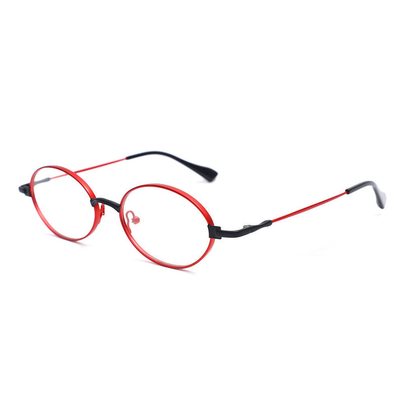 Clife Oval Red Glasses