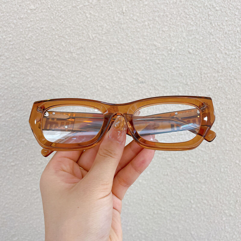 Fredo Geometric Orange Glasses