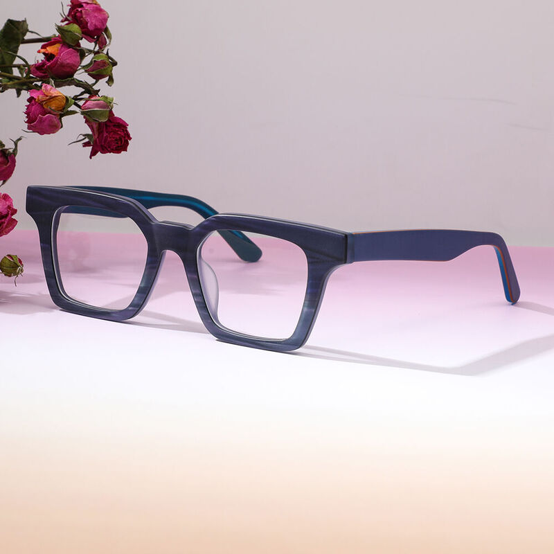 Austine Square DarK Blue Glasses