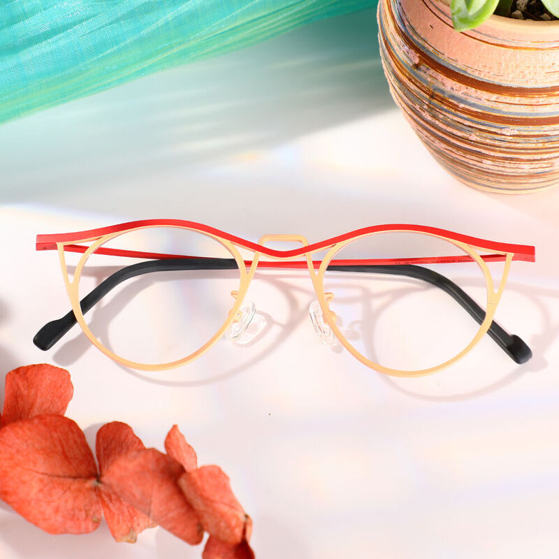 Felton Cat Eye Orange Glasses