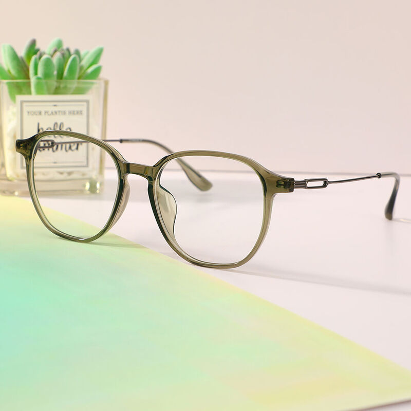 Darwin Square Green Glasses