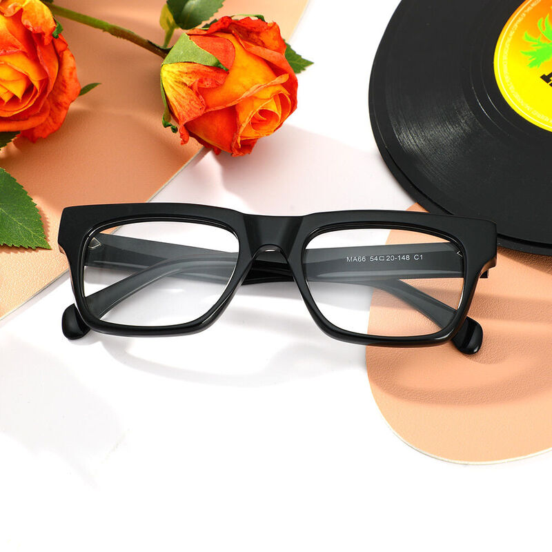 Olga Square Black Glasses