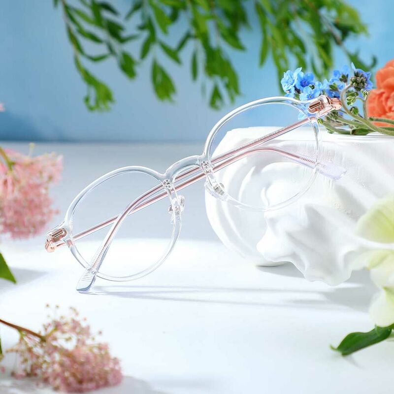 Martina Round Clear Glasses