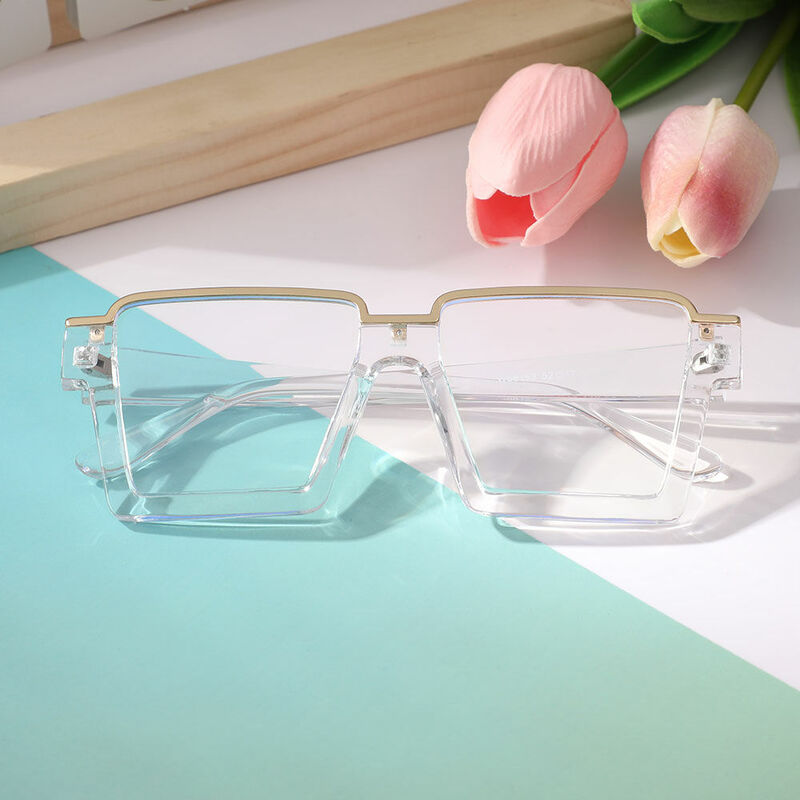 Une Square Clear Glasses