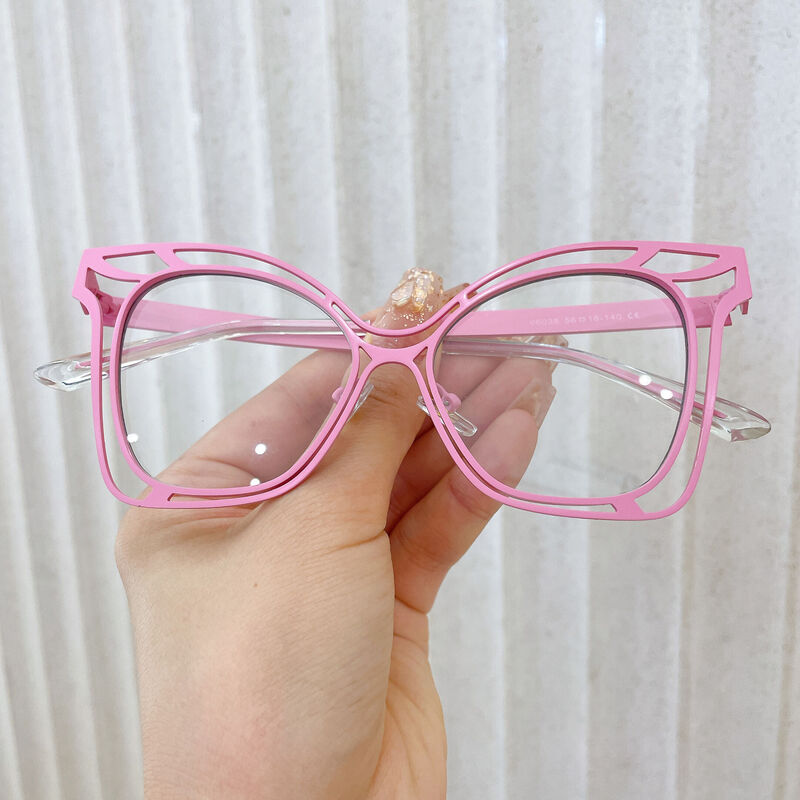 Agneis Cat Eye Pink Glasses