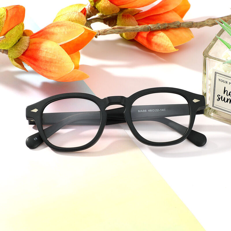 Bessie Quadratische Schwarze Brille