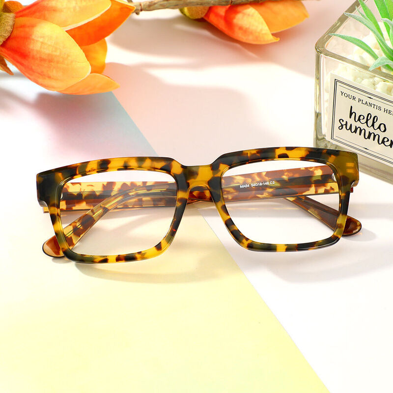 Taylor Rectangle Tortoise Glasses