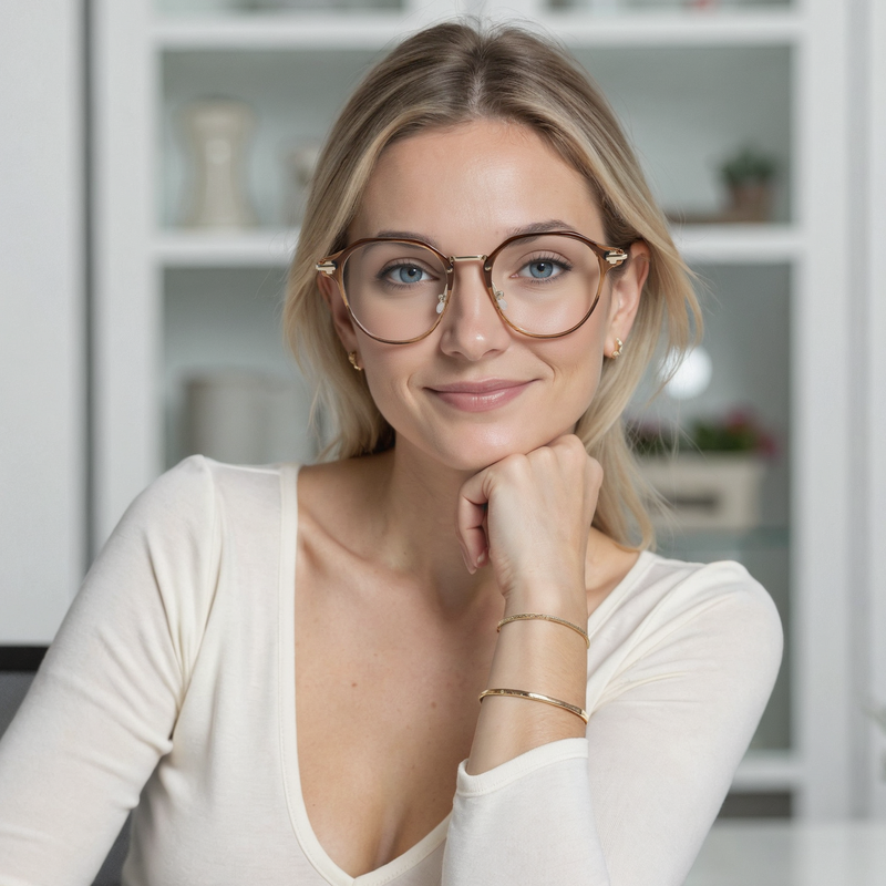 Moira Round Brown Glasses