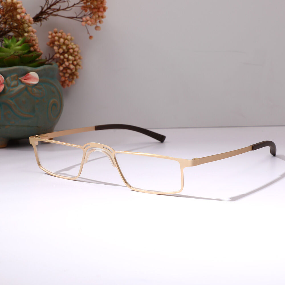 Benedict Rechteckige Goldene Brille