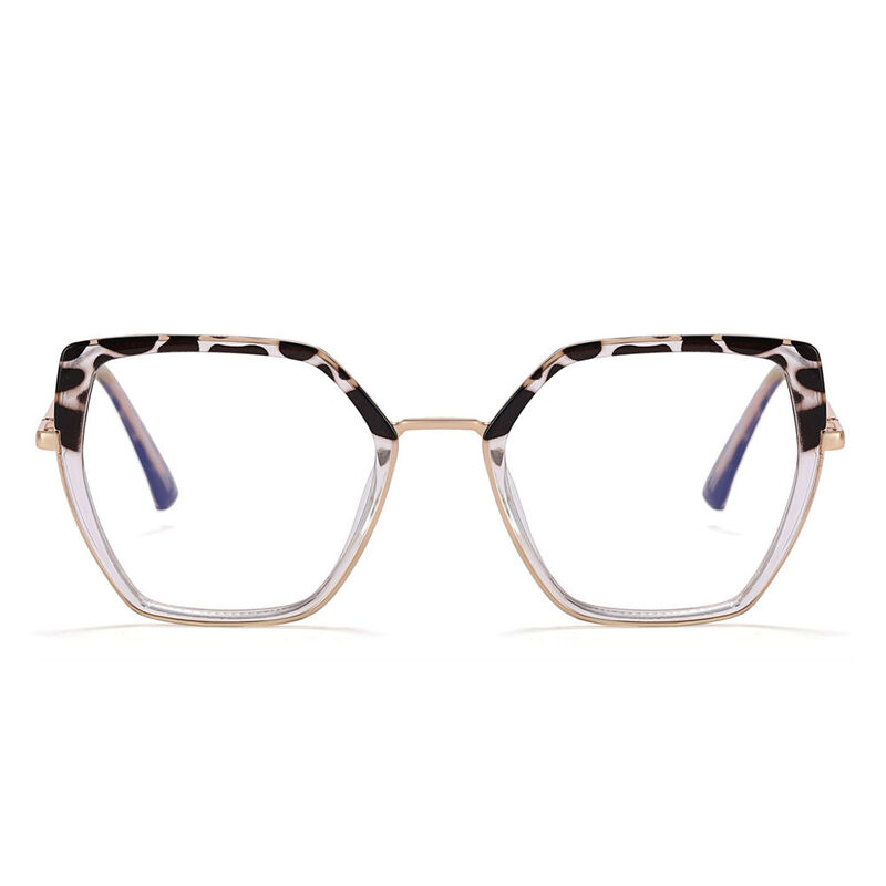 Hilary Geometric Leopard Glasses