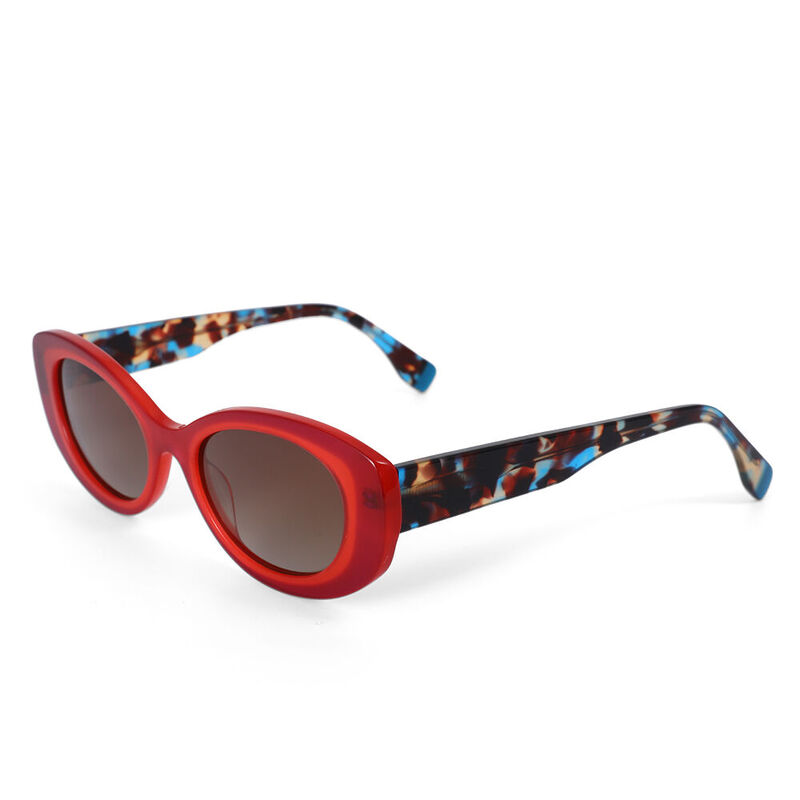 Luna Cat Eye Red Sunglasses