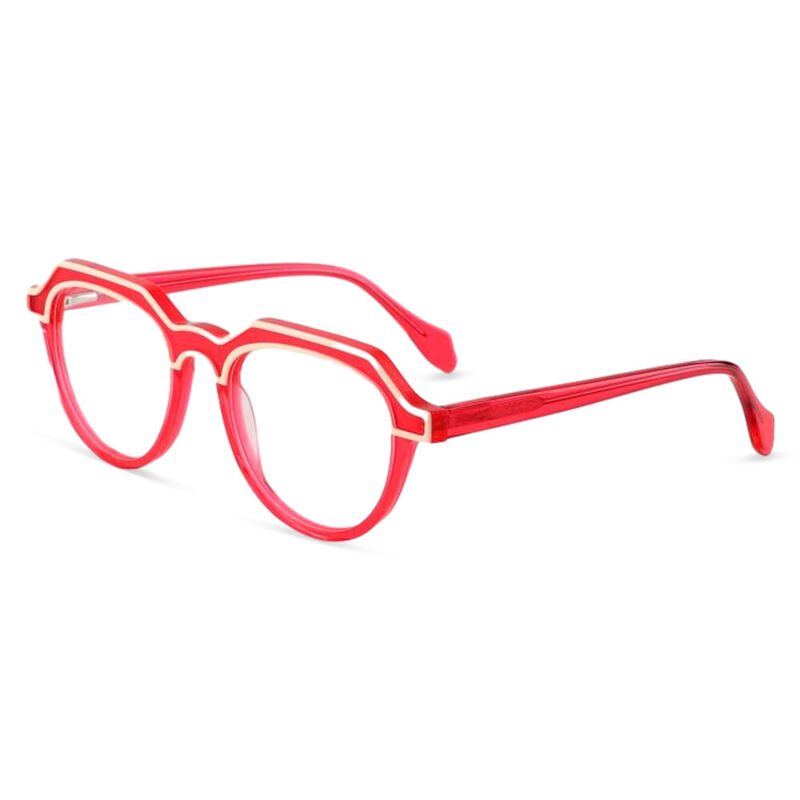 Bauer Round Red Glasses