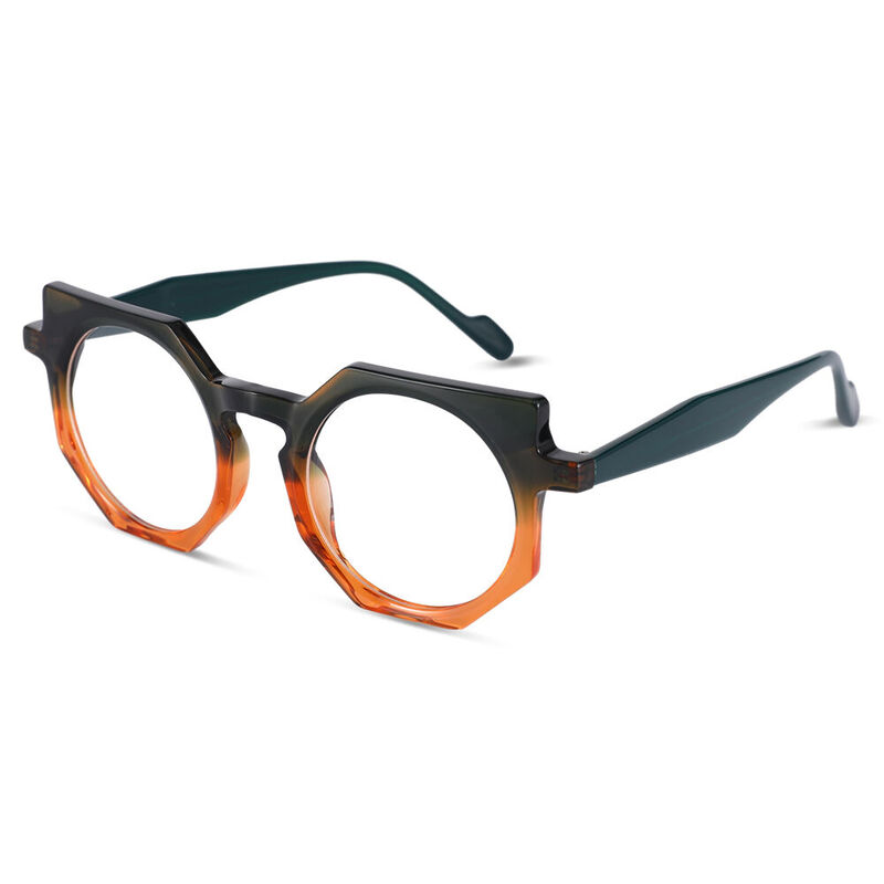 Mucha Geometric Orange Glasses