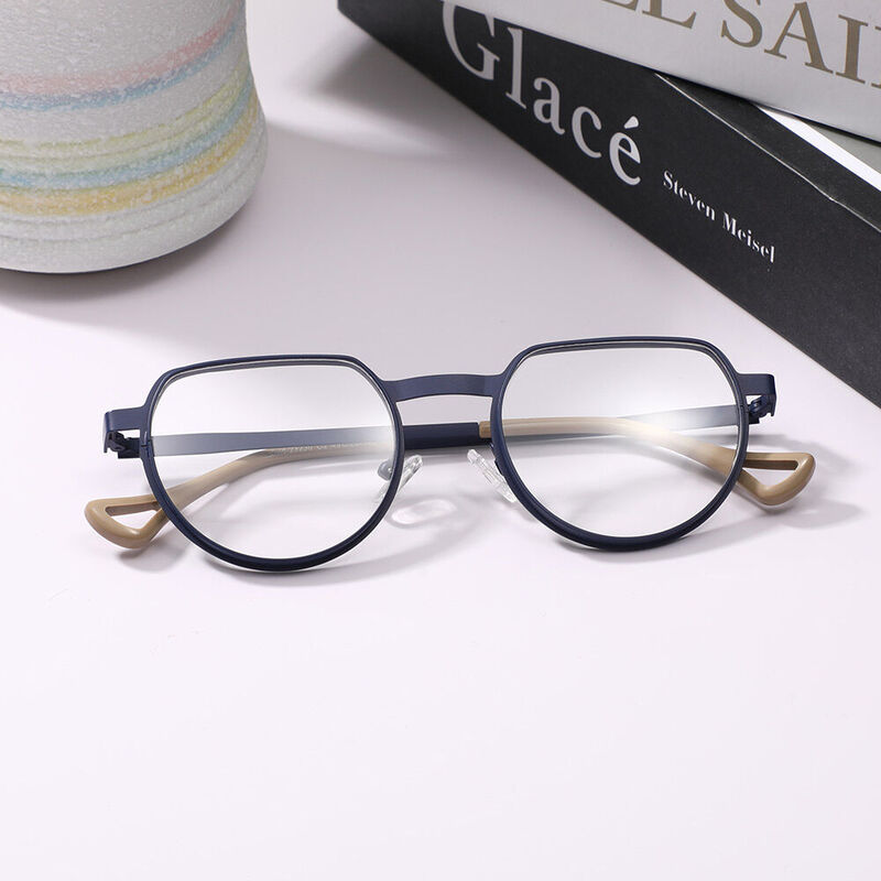 Albec Oval Blue Glasses