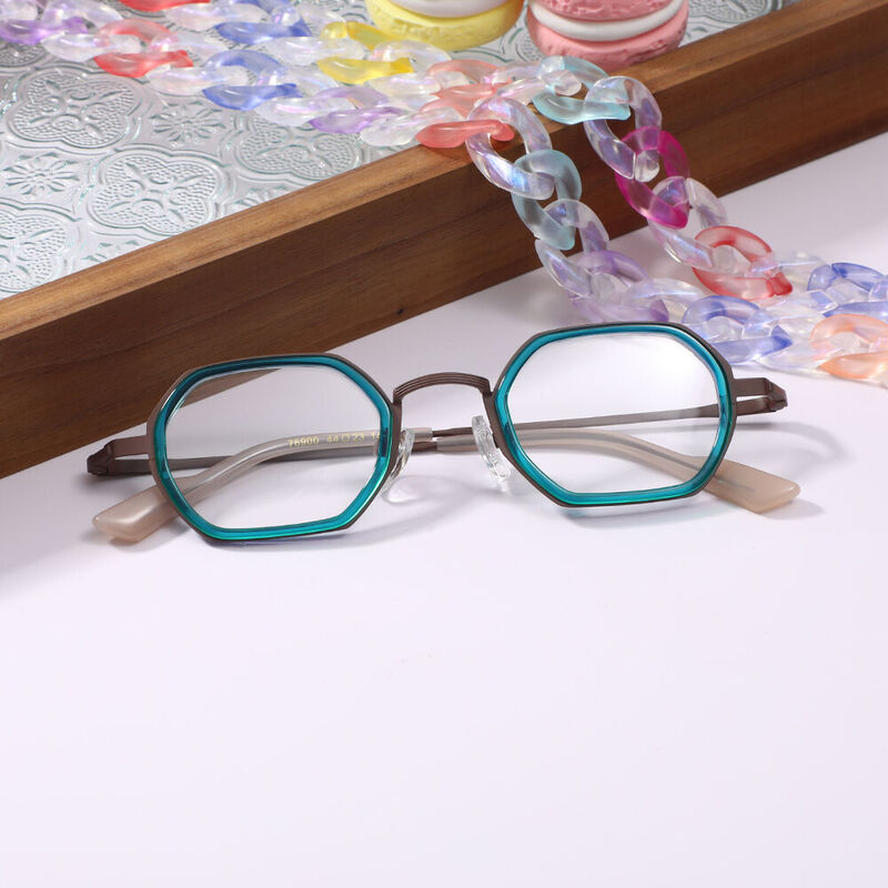 Clarei Geometric Light Blue Glasses