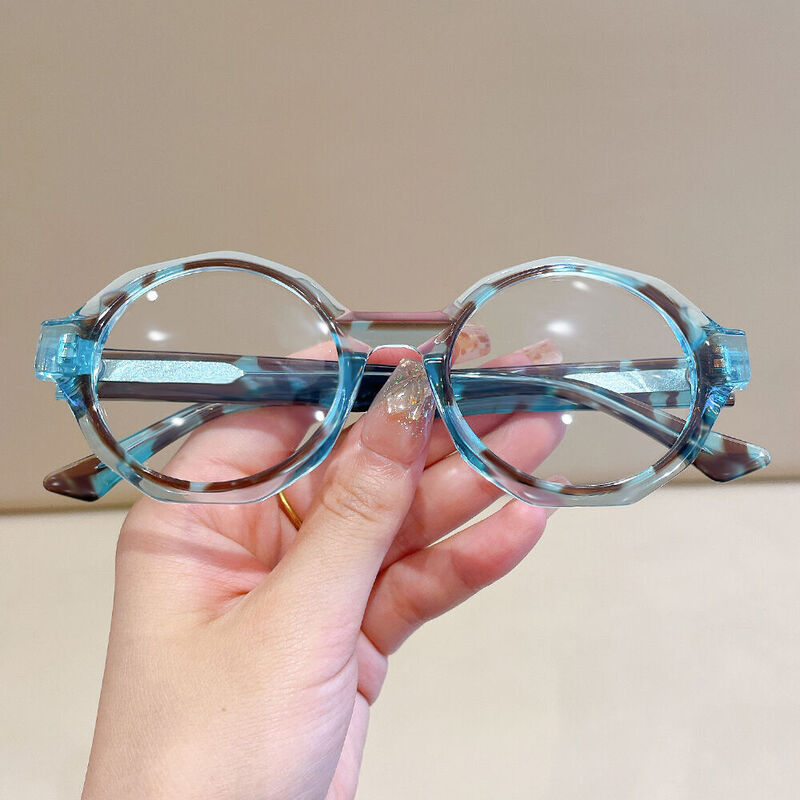 Mure Round Blue Glasses