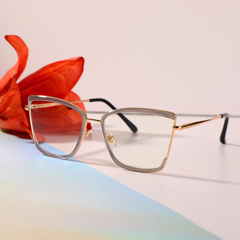 Ellen Cat Eye Gray Glasses
