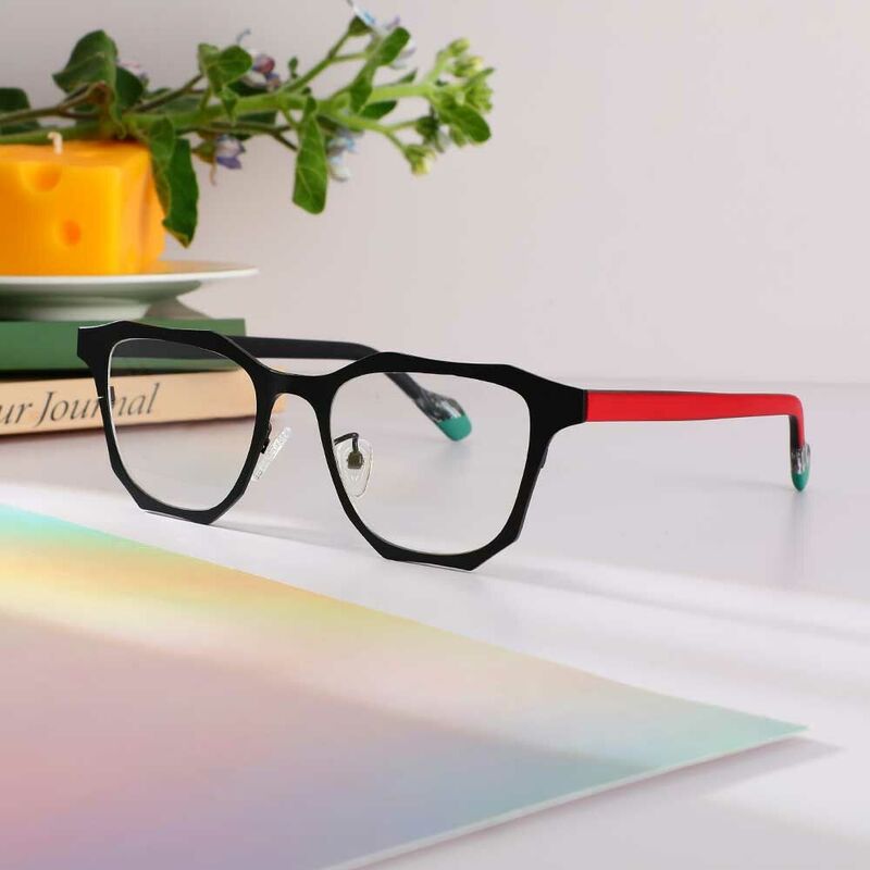 Snow Square Black Glasses