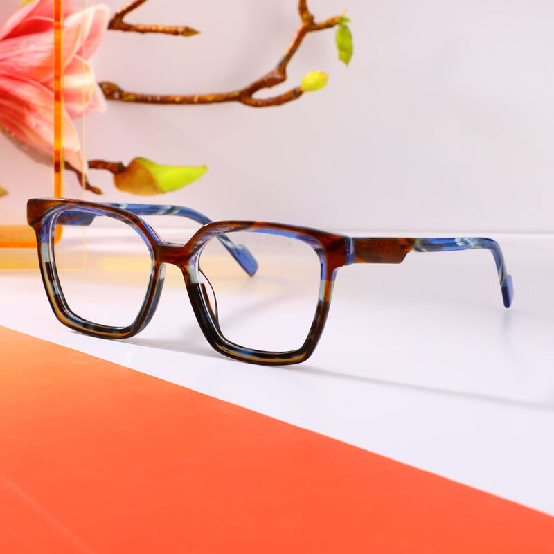Tracy Quadratische Braune Brille
