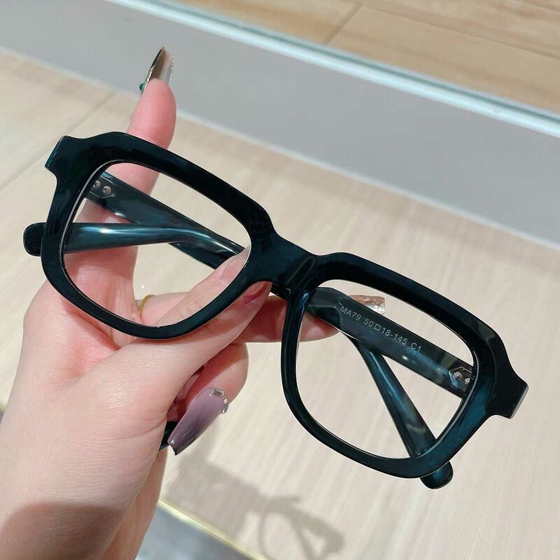 Herbe Square Black Glasses