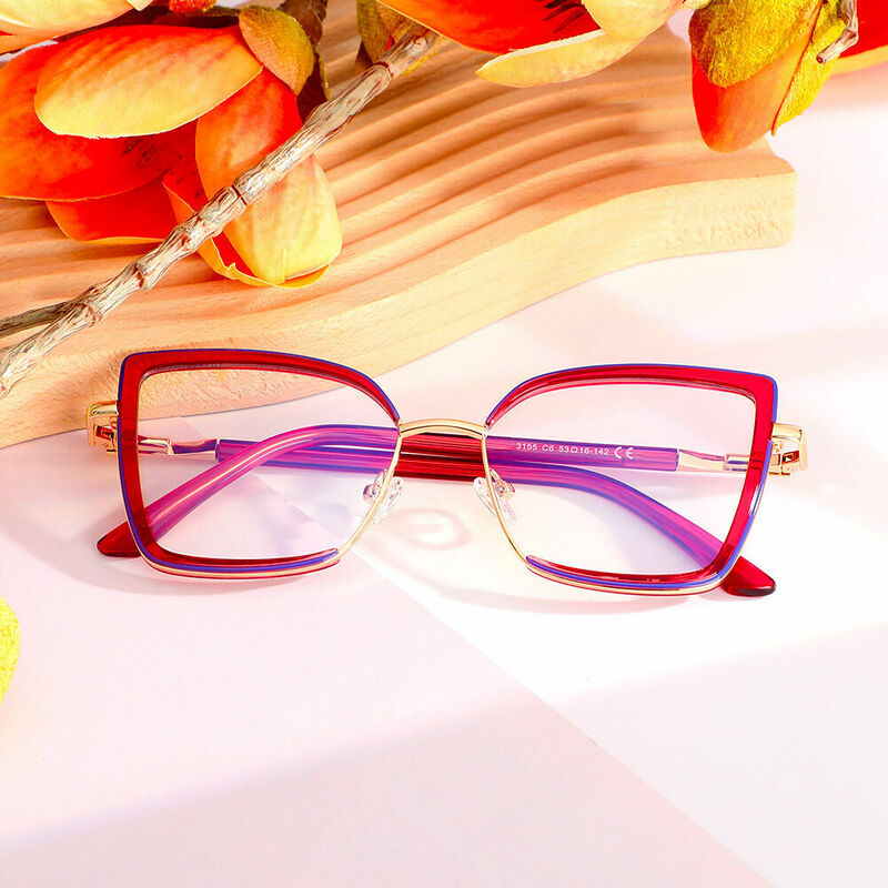 Madeline Cat Eye Purple Glasses
