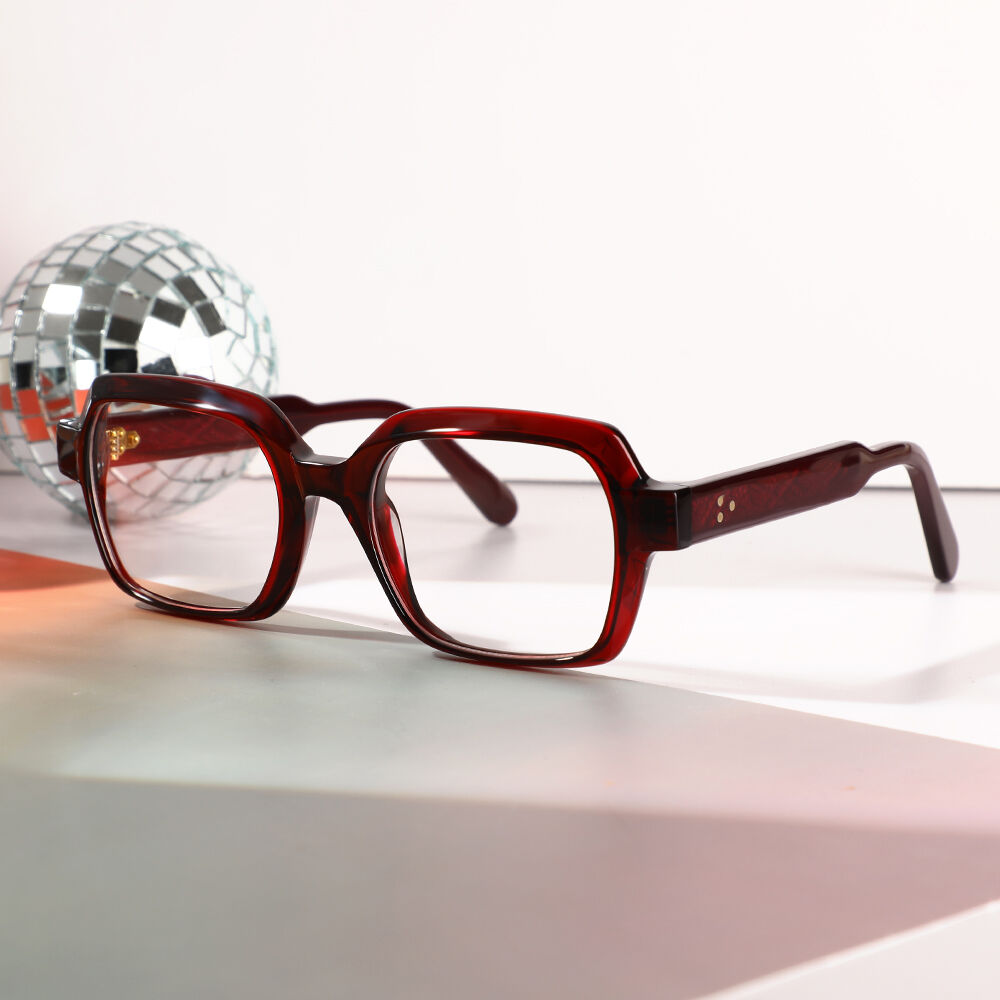 Bulwe Quadratische Rote Brille