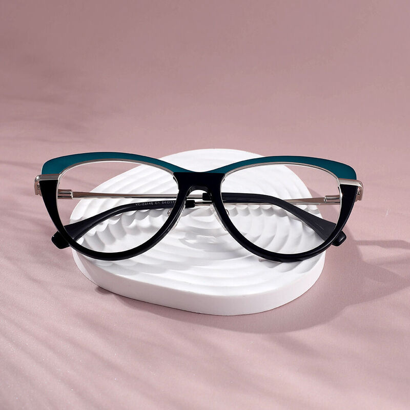 Catwoman Cat Eye Blue Glasses