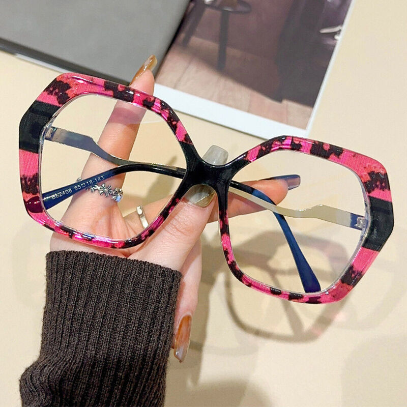 Clara Geometric Pink Glasses