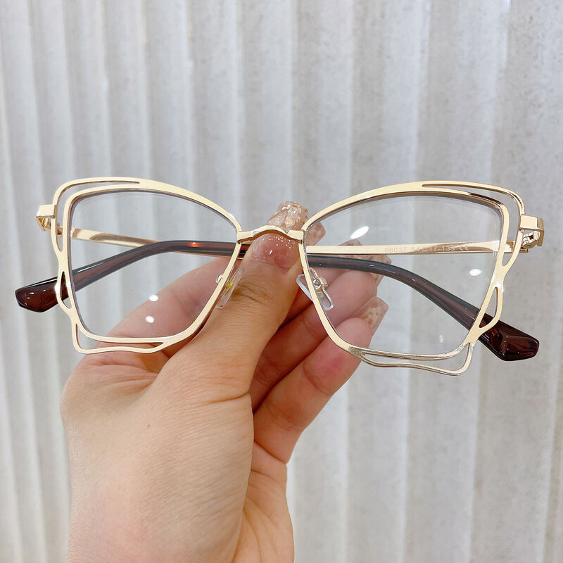 Ryen Cat Eye Gold Glasses