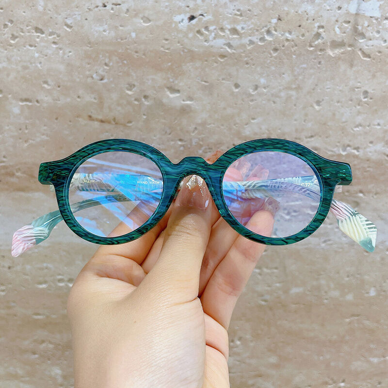 Reneo Round Green Glasses