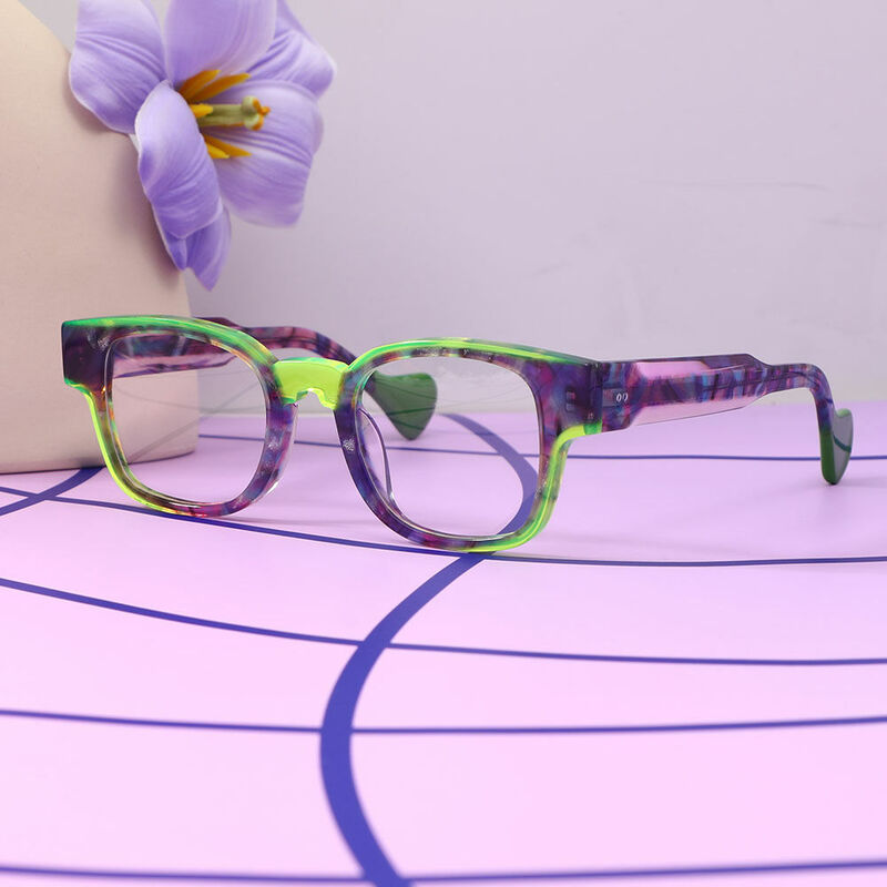 Annar Square Purple Glasses