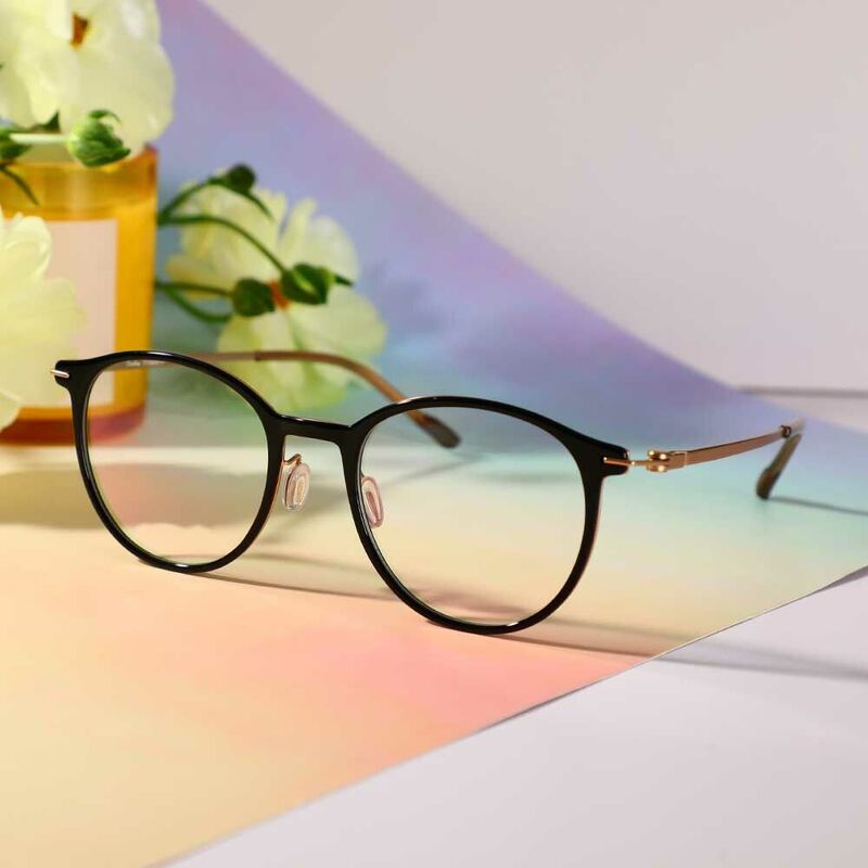 Eliot Round Black Glasses