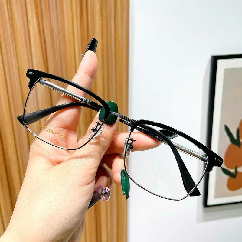 Sapir Browline Gunmetal Glasses