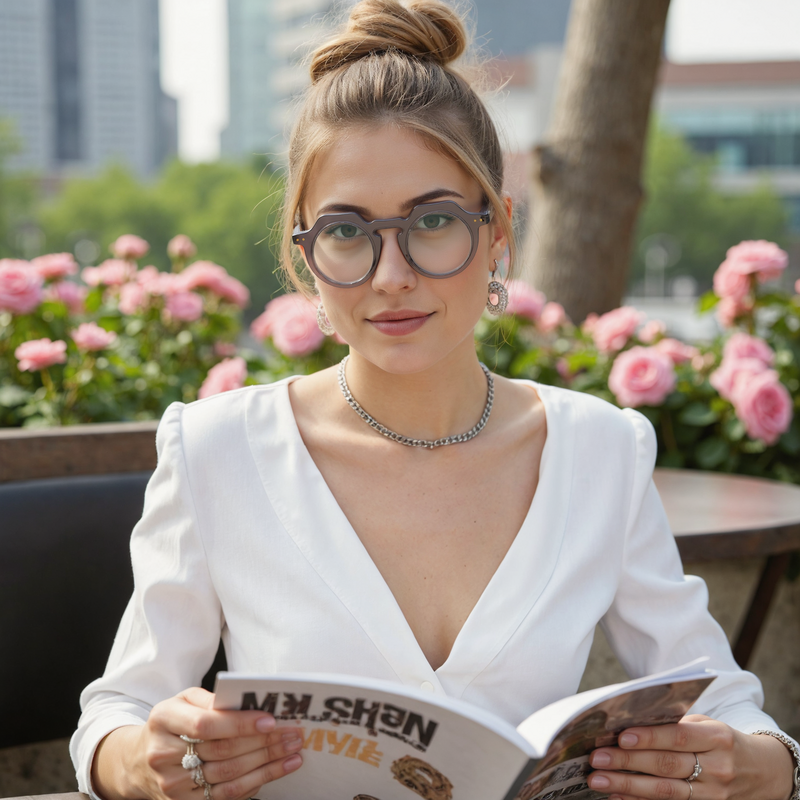 Lopes Round Gray Glasses