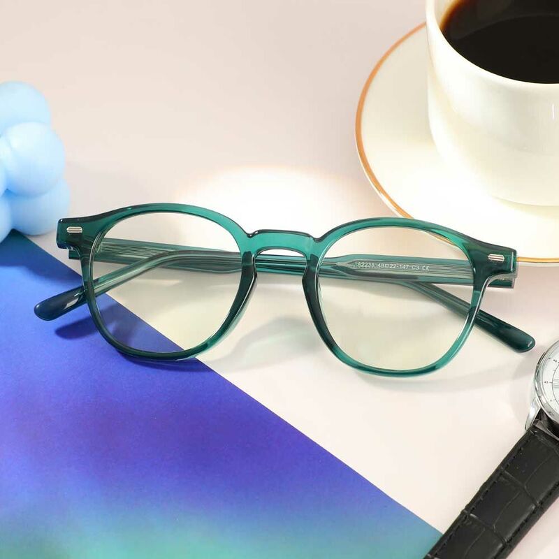 Zebulon Quadratische Grüne Brille