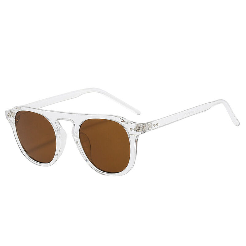 Shadow Round White Sunglasses